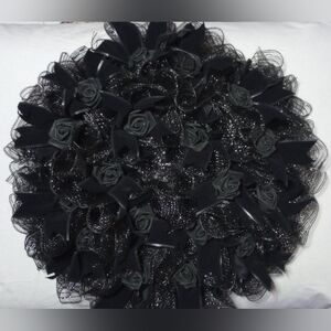 Elegant Black Floral Wreath